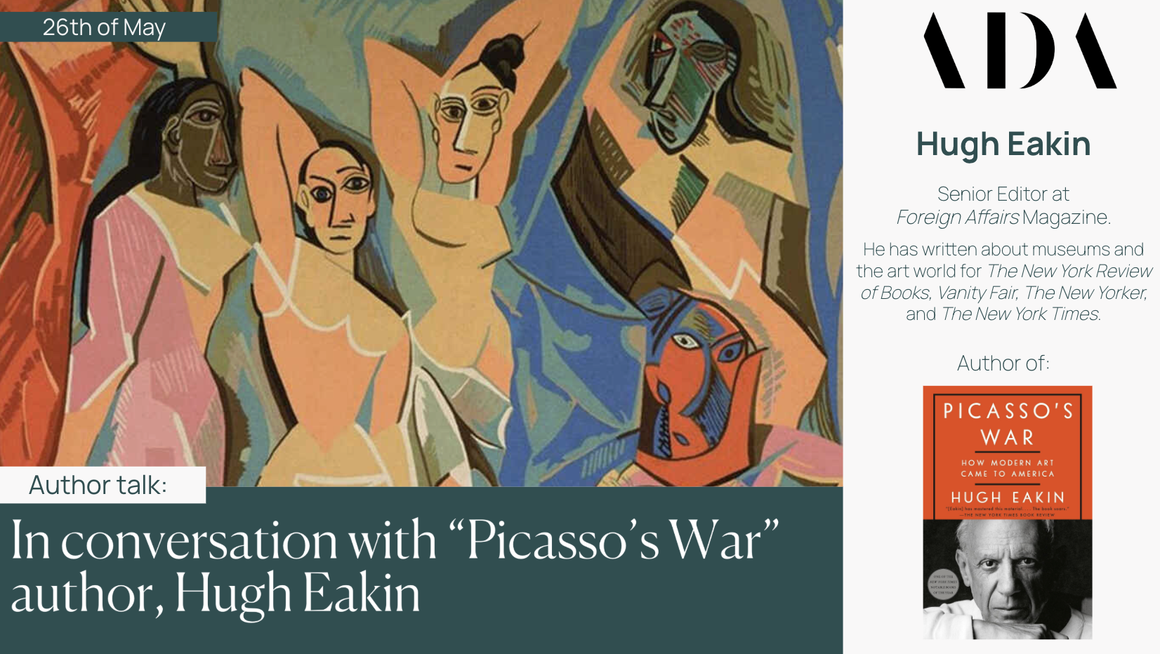 En conversación con Hugh Eakin, autor de «Picasso’s War»